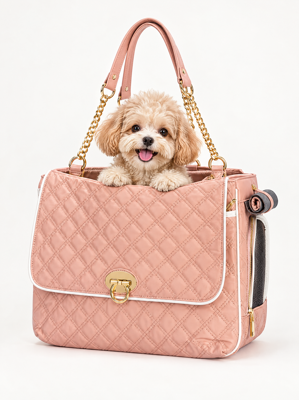 Leather Pet Carrier Tote Bag